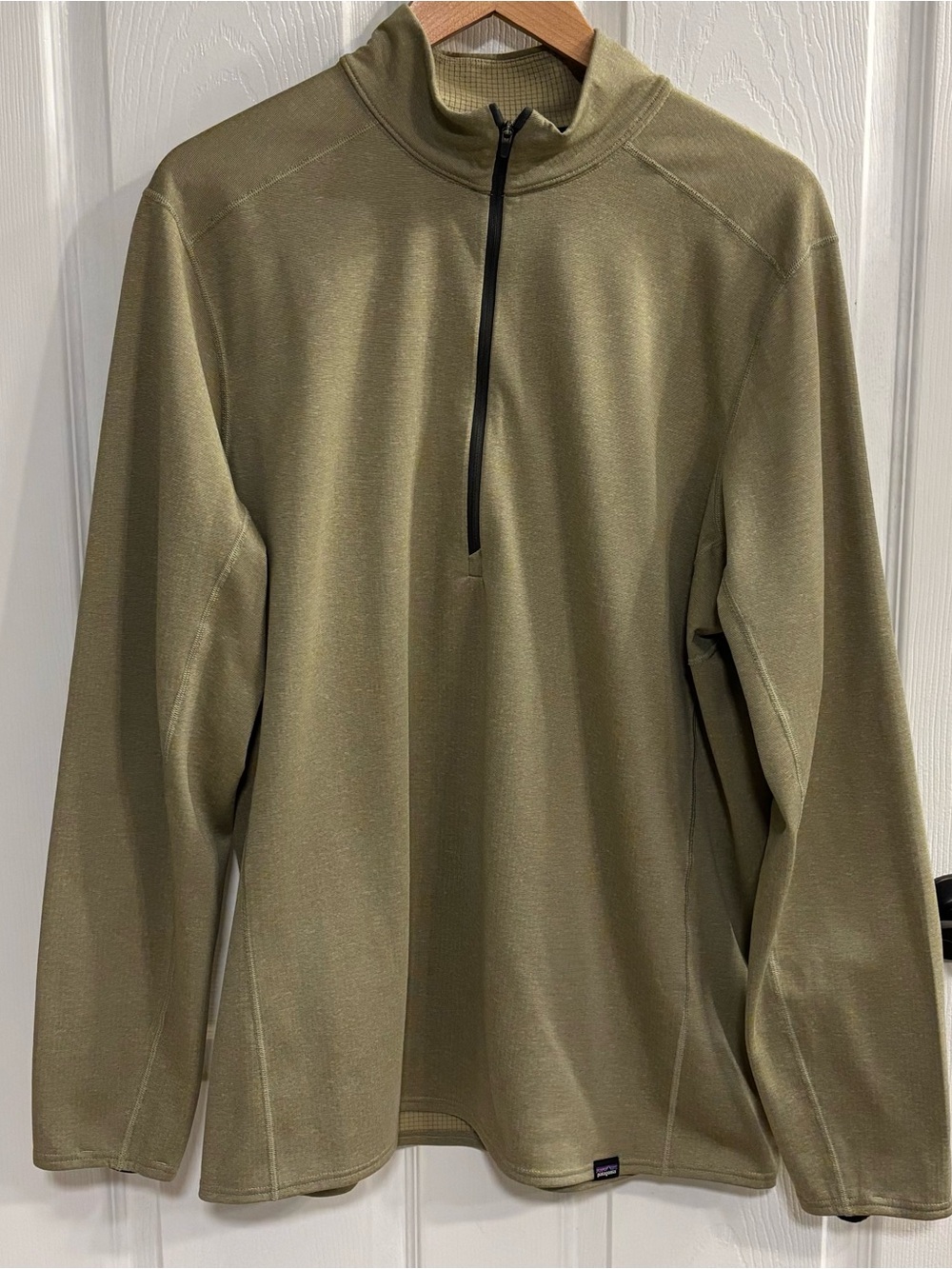 Patagonia Capilene Midweight Baselayer 1/4 Zip Pullover XL Olive Polartec